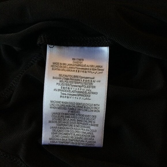 BCBG Party Cocktail Dress Large Black Draped Front Pockets Flirty LBD - Picture 11 of 11